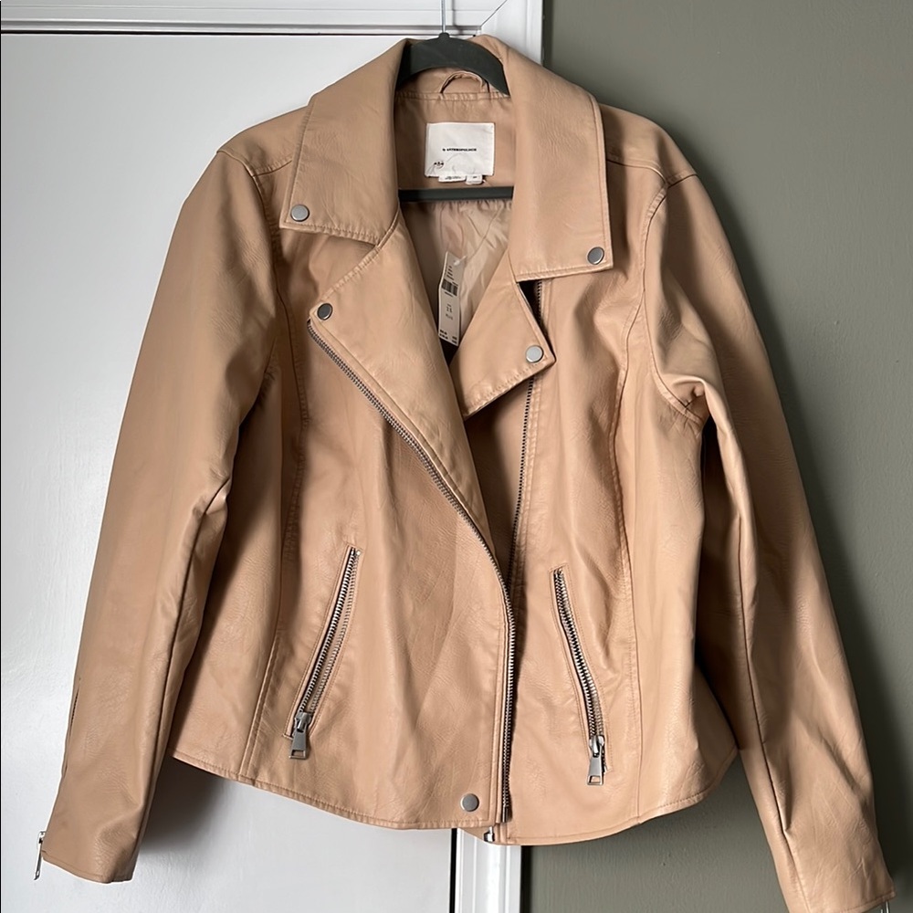 Anthropologie Tan Leather Moto Jacket